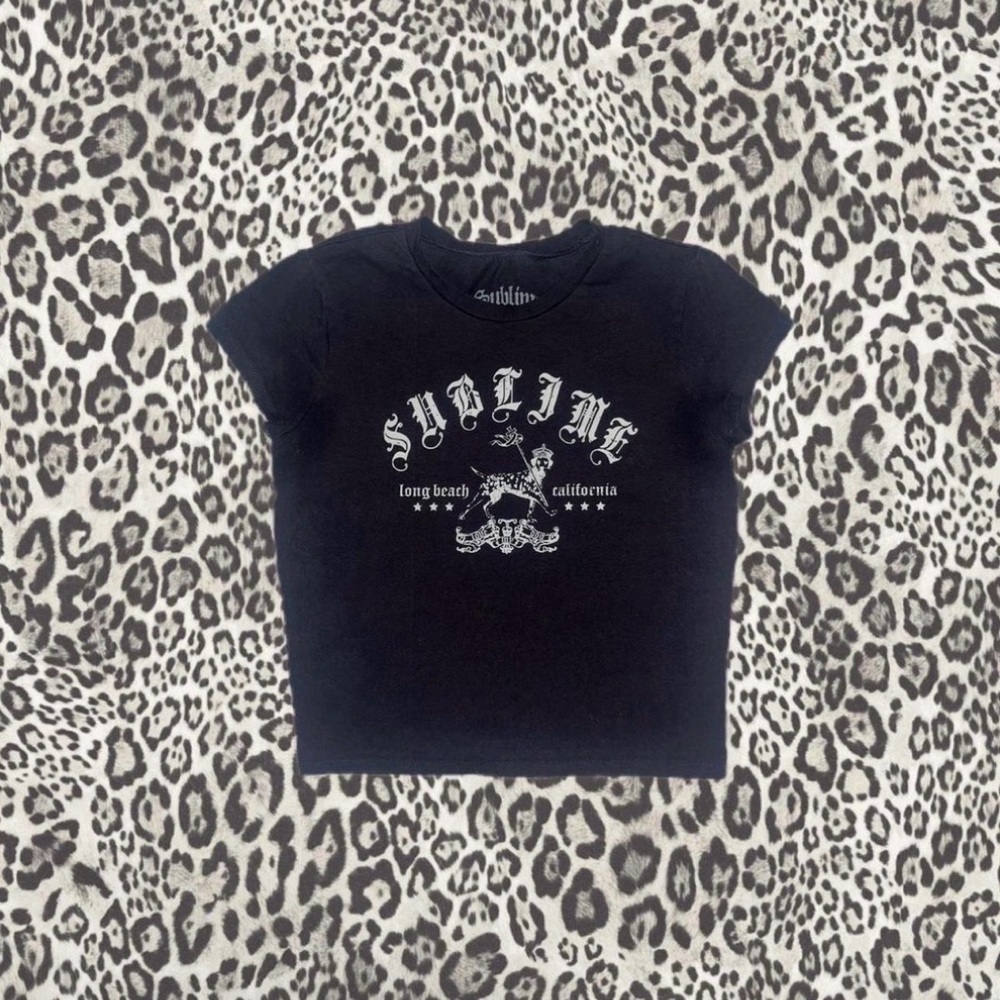 Sublime Black Graphic Crop Top